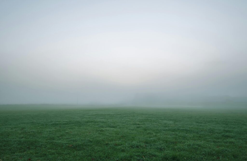 mistig landschap als symbool voor rust en gevoeligheid