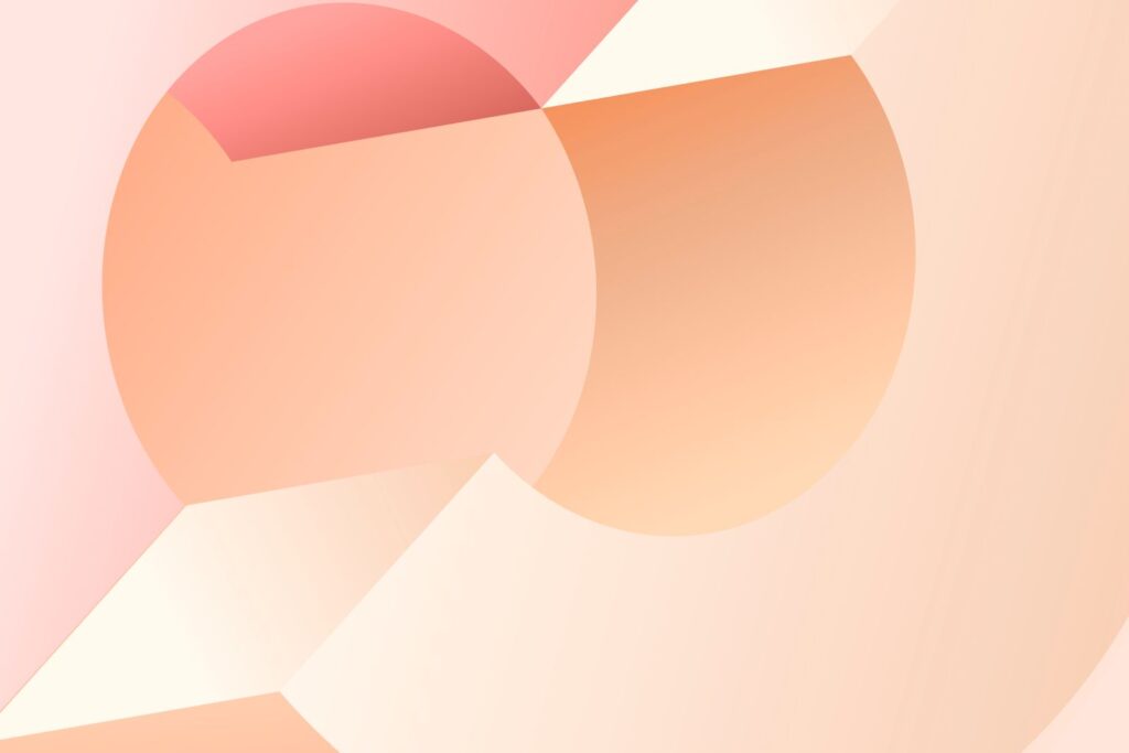 Abstracte zachte vormen in warme beige en oranje tinten die een gevoel van afronding en beweging geven